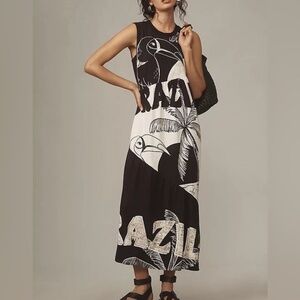 FARM Rio Black and White Graphic Dress